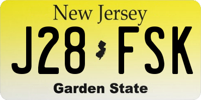 NJ license plate J28FSK