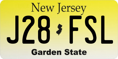 NJ license plate J28FSL