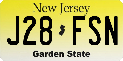 NJ license plate J28FSN