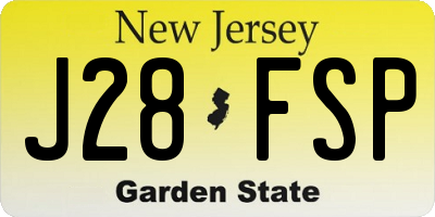 NJ license plate J28FSP