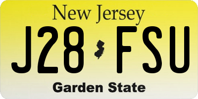 NJ license plate J28FSU