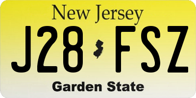 NJ license plate J28FSZ