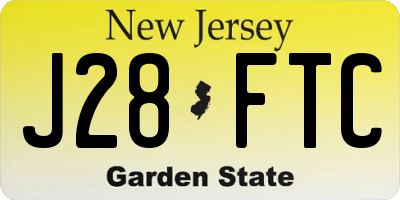 NJ license plate J28FTC