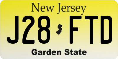 NJ license plate J28FTD