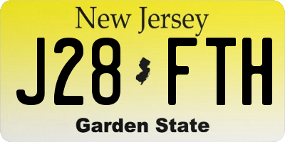 NJ license plate J28FTH
