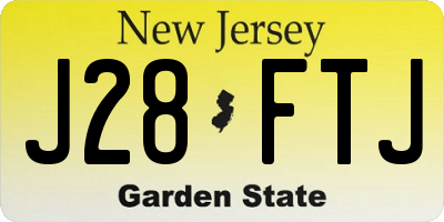 NJ license plate J28FTJ