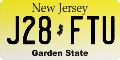 NJ license plate J28FTU