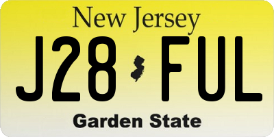 NJ license plate J28FUL