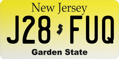 NJ license plate J28FUQ