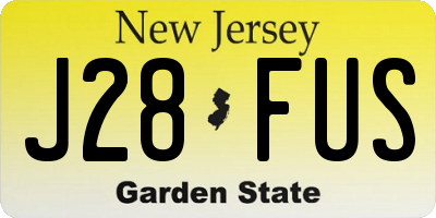 NJ license plate J28FUS