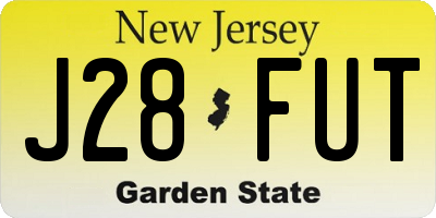 NJ license plate J28FUT