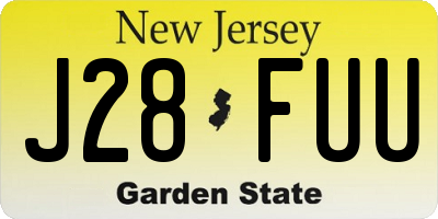 NJ license plate J28FUU