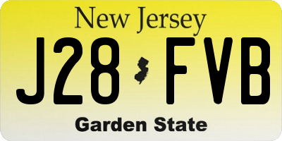 NJ license plate J28FVB