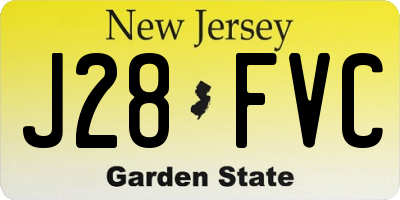 NJ license plate J28FVC