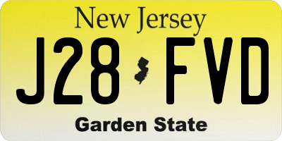 NJ license plate J28FVD