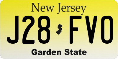 NJ license plate J28FVO