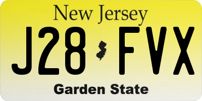 NJ license plate J28FVX