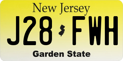 NJ license plate J28FWH