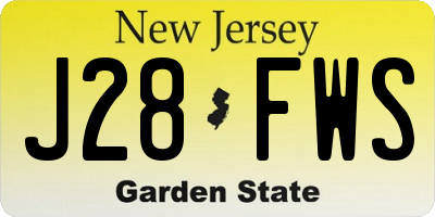 NJ license plate J28FWS