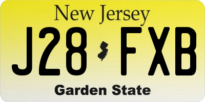 NJ license plate J28FXB