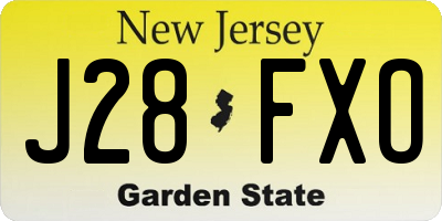 NJ license plate J28FXO
