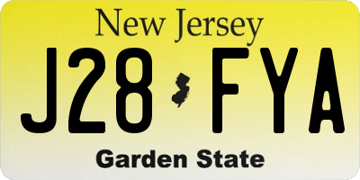 NJ license plate J28FYA