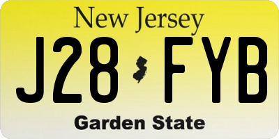 NJ license plate J28FYB
