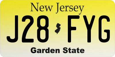 NJ license plate J28FYG