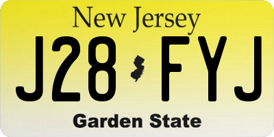 NJ license plate J28FYJ