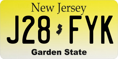 NJ license plate J28FYK