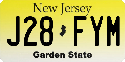 NJ license plate J28FYM