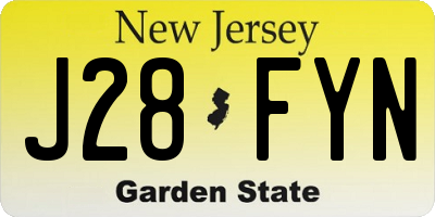 NJ license plate J28FYN
