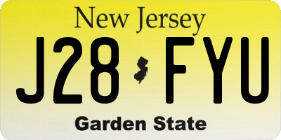 NJ license plate J28FYU