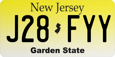 NJ license plate J28FYY