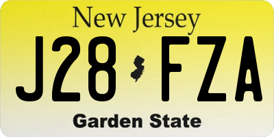 NJ license plate J28FZA