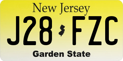 NJ license plate J28FZC