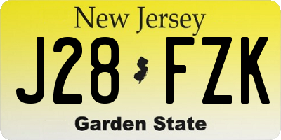 NJ license plate J28FZK