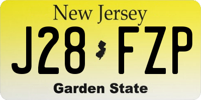 NJ license plate J28FZP