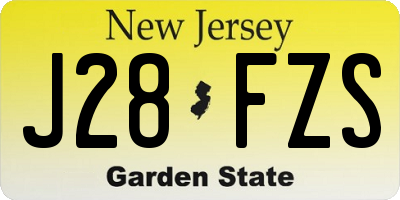 NJ license plate J28FZS