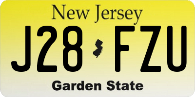NJ license plate J28FZU
