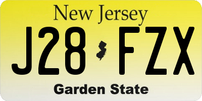 NJ license plate J28FZX