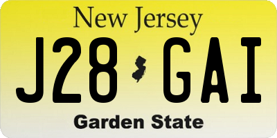 NJ license plate J28GAI
