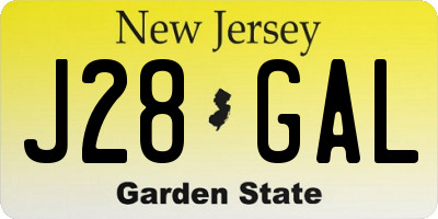 NJ license plate J28GAL