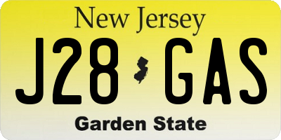 NJ license plate J28GAS