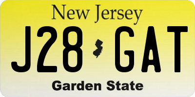 NJ license plate J28GAT