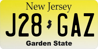 NJ license plate J28GAZ
