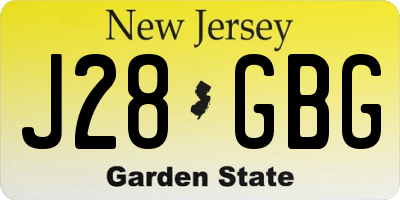 NJ license plate J28GBG