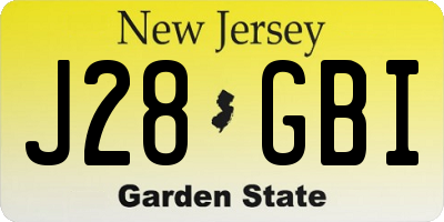 NJ license plate J28GBI