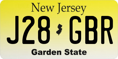 NJ license plate J28GBR