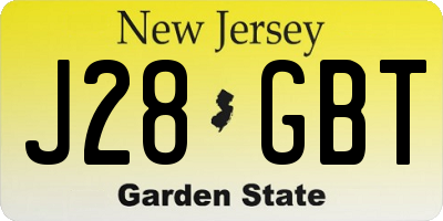 NJ license plate J28GBT